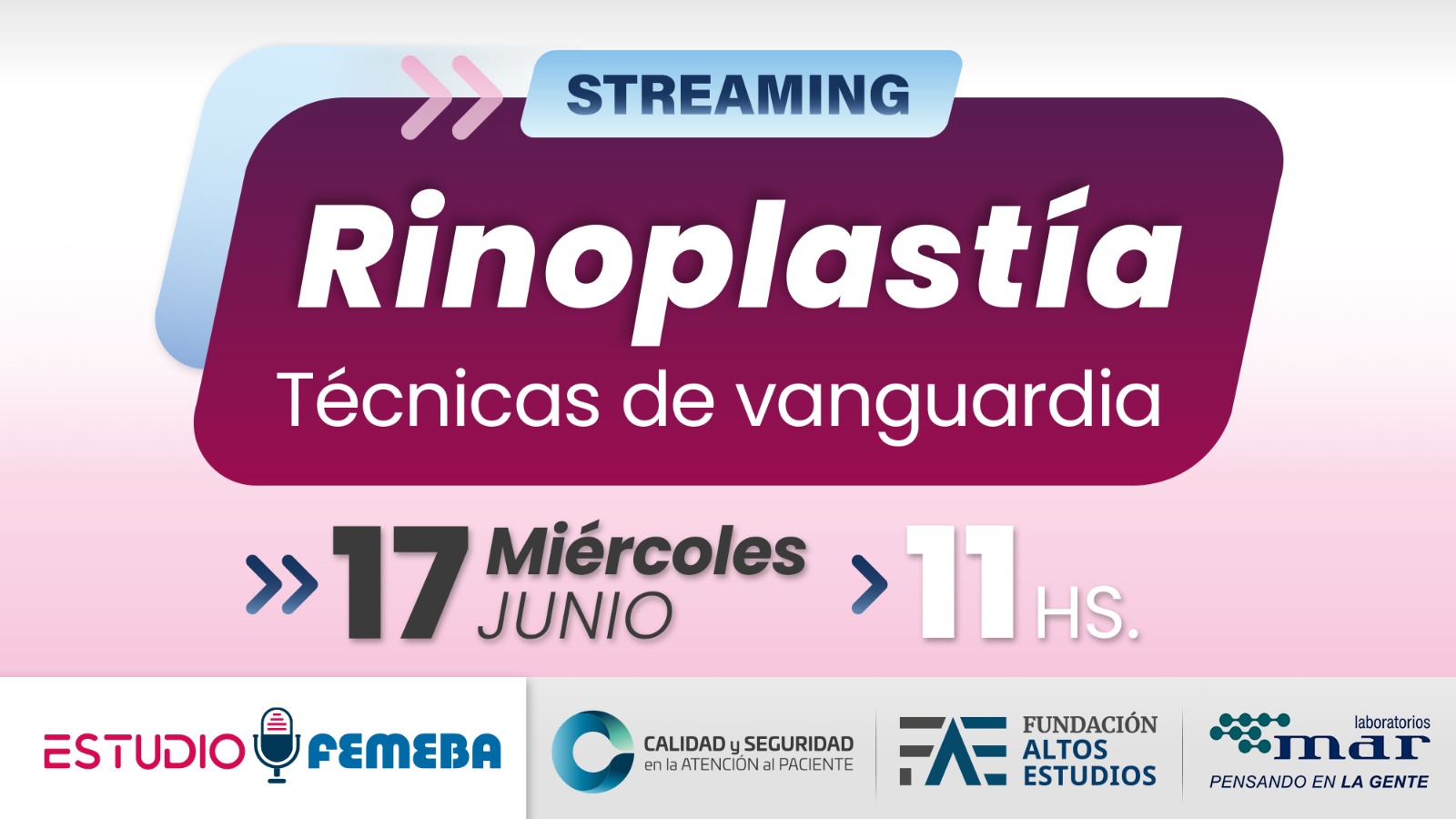 ESTUDIO FEMEBA te invita al stream #19. Rinoplastía: técnicas de vanguardia.